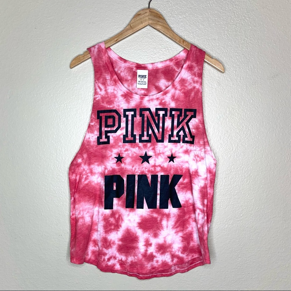 Victoria’s Secret PINK Muscle Tee Red Tiedye Tank Top